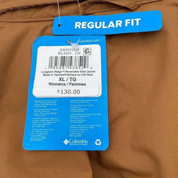 NWT Womens Columbia Size XLLonghorn Ridge Water Repelent Reversible Shirt Jacket - Picture 7 of 8